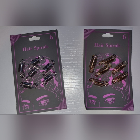 2 packs of 6 Hair Spirals, 1 Gold, 1 Silver - Picture 1 of 4